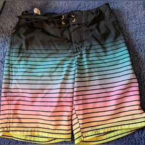 Boys Striped Board Shorts Swim Trunks